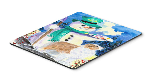 Caroline's Treasures SS8996MP Snowman with Australian Shepherd Mouse Pad, Hot Pad or Trivet for Home Office Gaming Working Computers Laptop Mouse