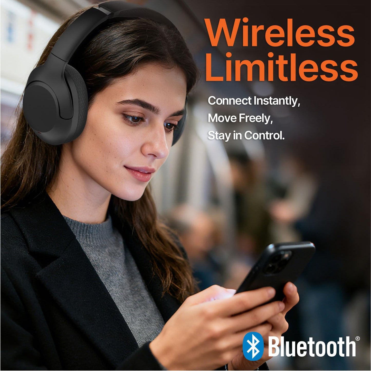 VOKALEN Hyper Pro 2 Bluetooth Headphones Over Ear, Hi-Res Audio, Adaptive Noise Cancelling, 60H Playtime, DEEP360 Spatial Sound, Comfort Mesh Ear…