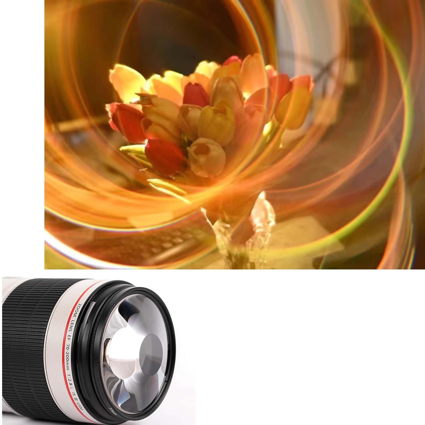 ZZQ&CCF Spiral Halo Camera Lens Filter,77mm Special Effect Filters, Photography Accessories Creative Photography Prism Filter for DSLR Video and Photo