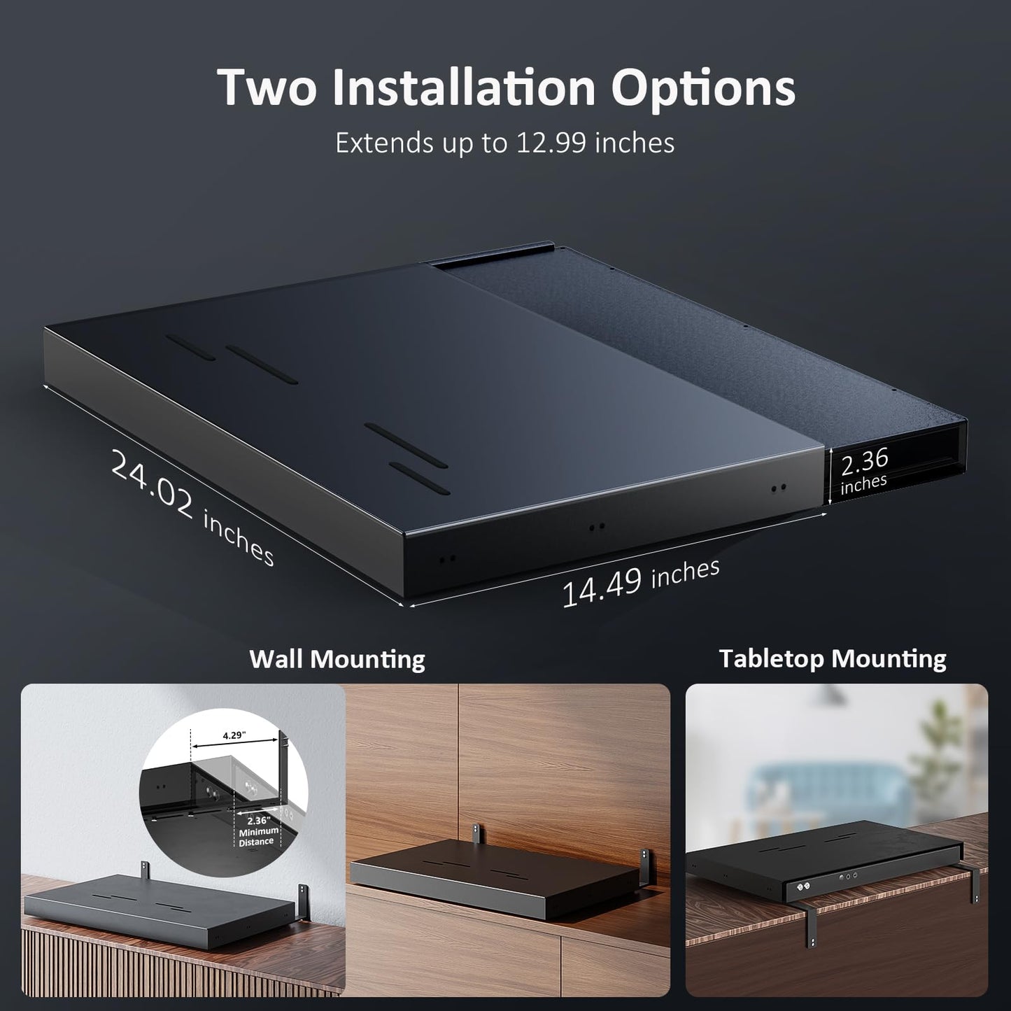 NexiGo AS200 Motorized Sliding Tray for Ultra Short Throw (UST) Projector, Extend Up to 150 Inch Picture, Auto Retractable Tray Telescopic Design