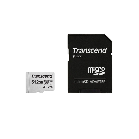 Transcend USD300 512GB microSDXC Micro SD Card A1 V30 UHS-I U3 C10, Up to 100MB/s, 4K UHD Video Memory Card w/Adapter for Steam Deck, ROG Ally, MSI