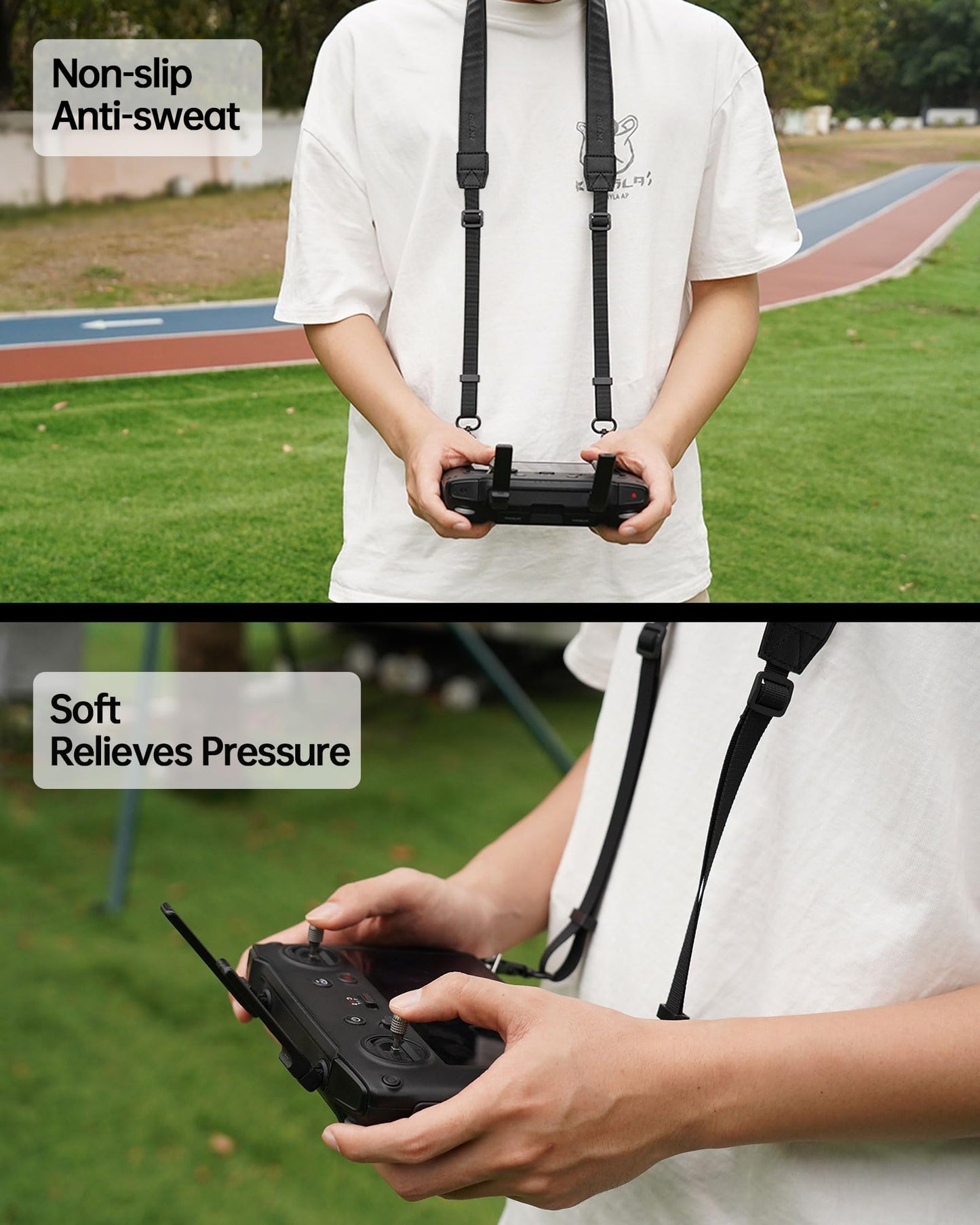 LKTOP Lanyard Neck Strap for DJI RC/RC2/RC Pro/Plus/2 Enterprise/Smart Controller Accessories, Adjustable Leather Strap for DJI Mini 5/4/3, Air 3/2S