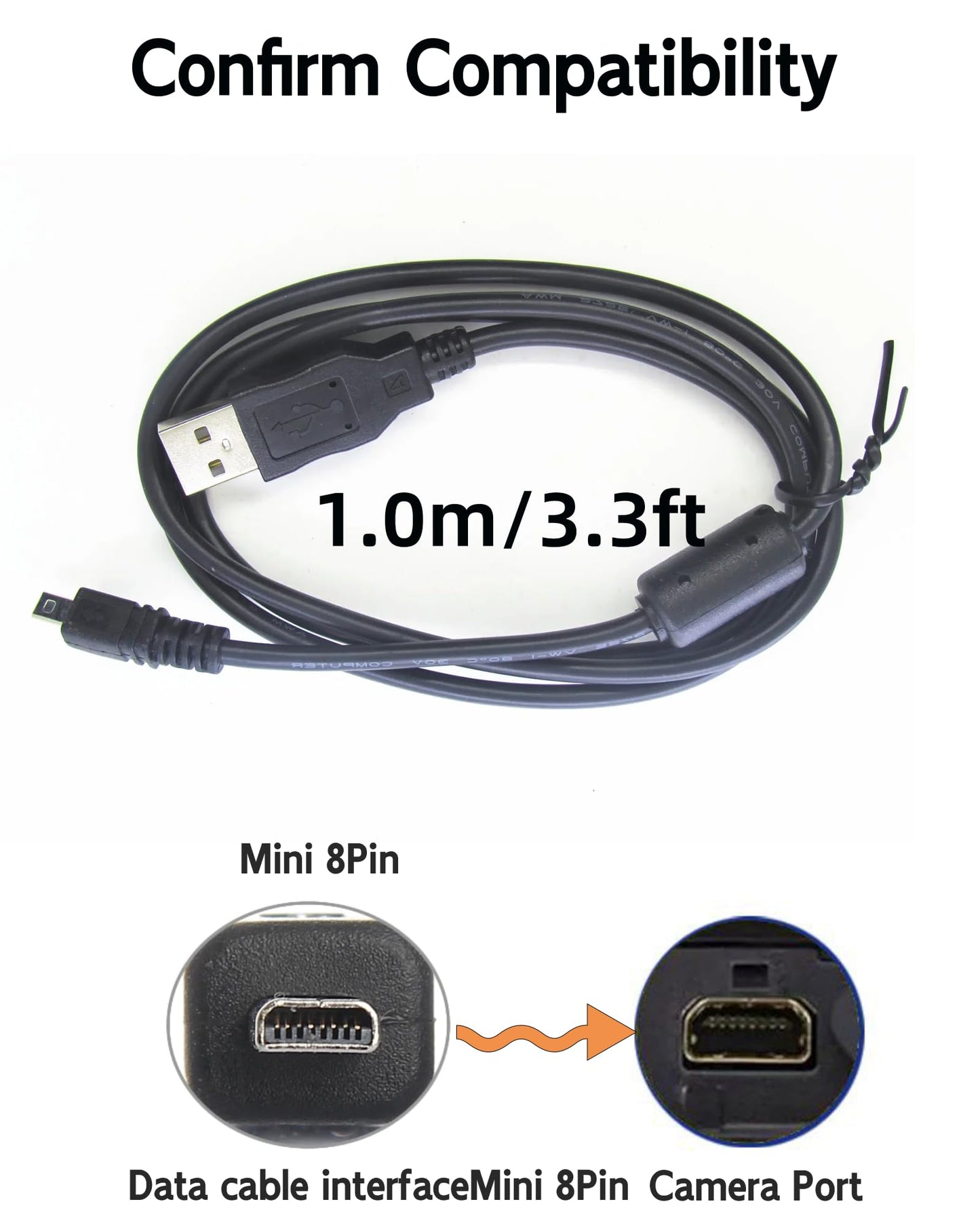 3.3ft Coolpix Charging Cord for Nikon Coolpix Charger Compatible with Nikon S3100 S3000 S6300 S570 S3500 S6500 Digital Camera?Replacement UC-E6 UC-E16