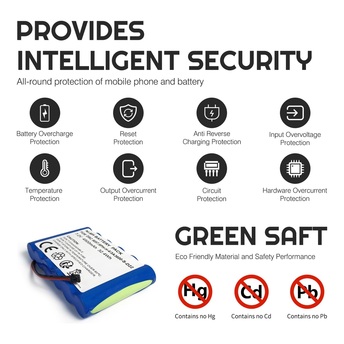 Qoutmcuy Replacement Battery with Tool for ADT DSC IMPASSA Security System - Compatible with 9057, SCW9055, SCW9057, BH7236-SS, 17000145, 17000152