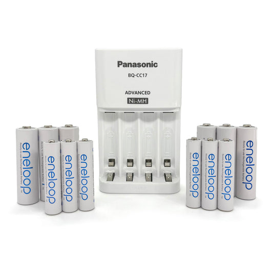 Eneloop Panasonic K-KJ17MBS66A Power Pack; 6AA, 6AAA Rechargeable Batteries and Advanced CC17 Battery Charger