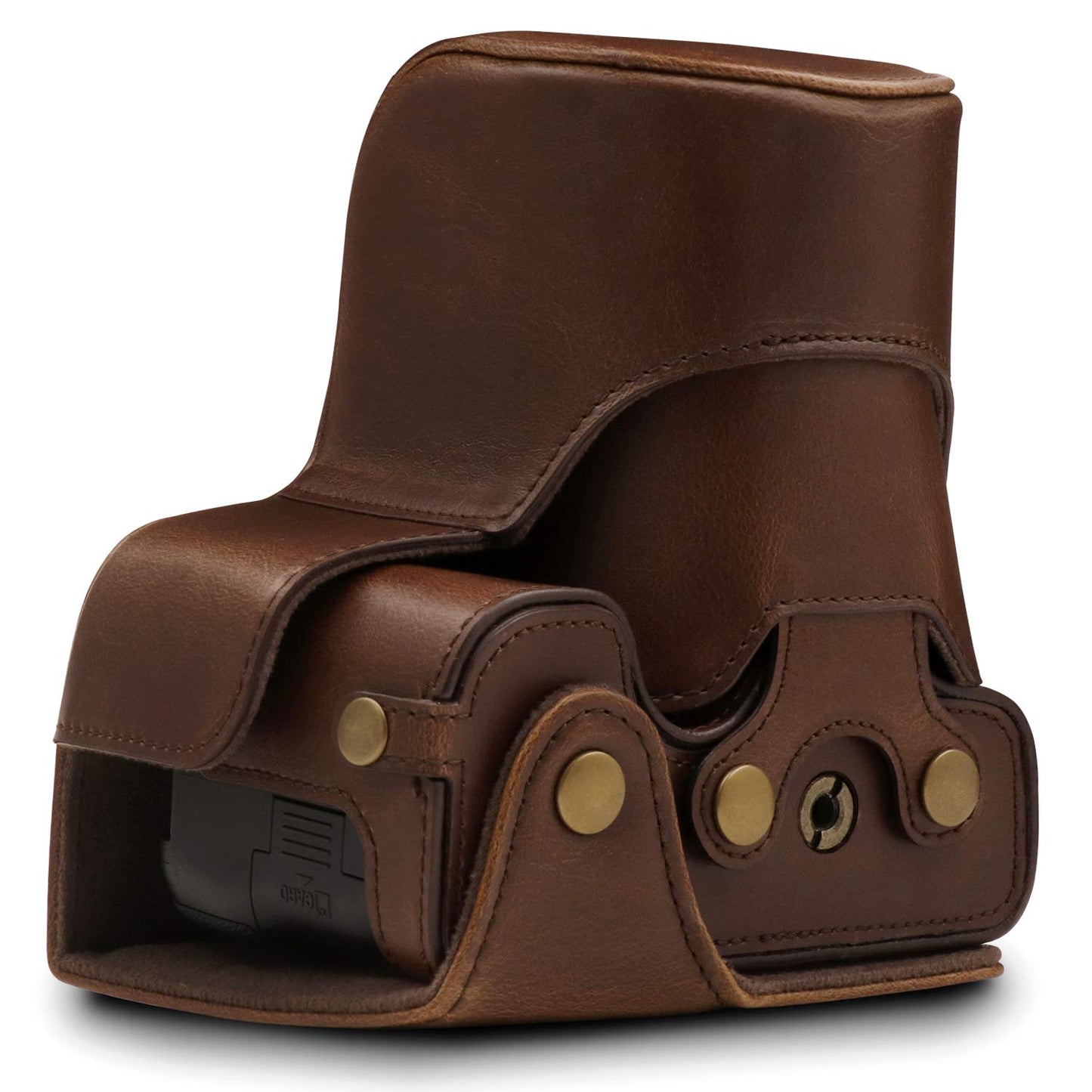 Megagear MG1536 Nikon D3500 Ever Ready Leather Camera Case and Strap - Dark Brown