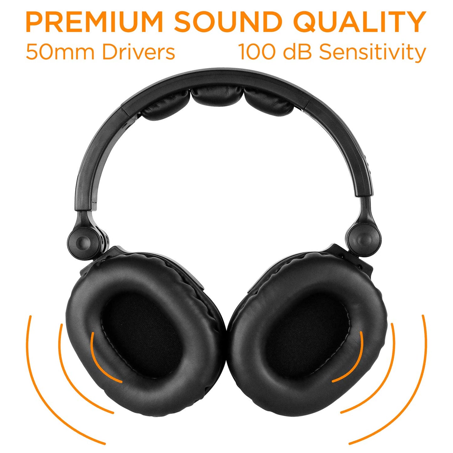 Turcom Over Ear Wired Gaming Headphones, DJ-Style Monitor Headphone, Stereo Studio Sound 50 mm drivers and 100 dB, Lightweight Adjustable…