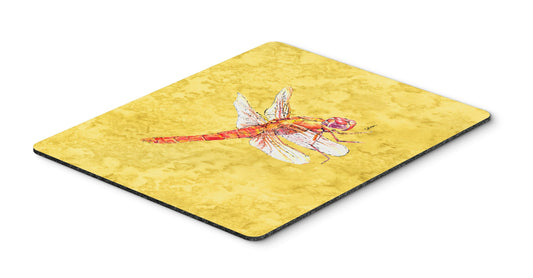 Caroline's Treasures 8866MP Dragonfly on Yellow Mouse Pad, Hot Pad or Trivet for Home Office Gaming Working Computers Laptop Mouse Mat,Washable Large