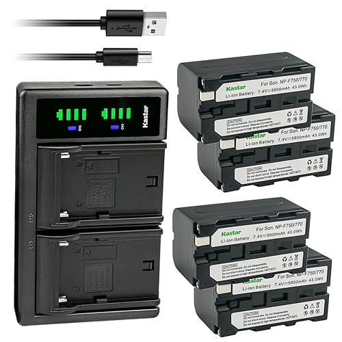 Kastar NP-F770 Battery 4-Pack and LTD2 USB Charger Compatible with Sound Devices MixPre-3, Sound Devices MixPre-6, Sound Devices MixPre-10T, Sound