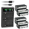 Kastar NP-F770 Battery 4-Pack and LTD2 USB Charger Compatible with Sound Devices MixPre-3, Sound Devices MixPre-6, Sound Devices MixPre-10T, Sound