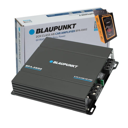 Blaupunkt BPA-E602 2-Channel 800W Amplifier for Car Audio - Class AB, 180W RMS Bridged - Compact Design for Crystal-Clear Audio