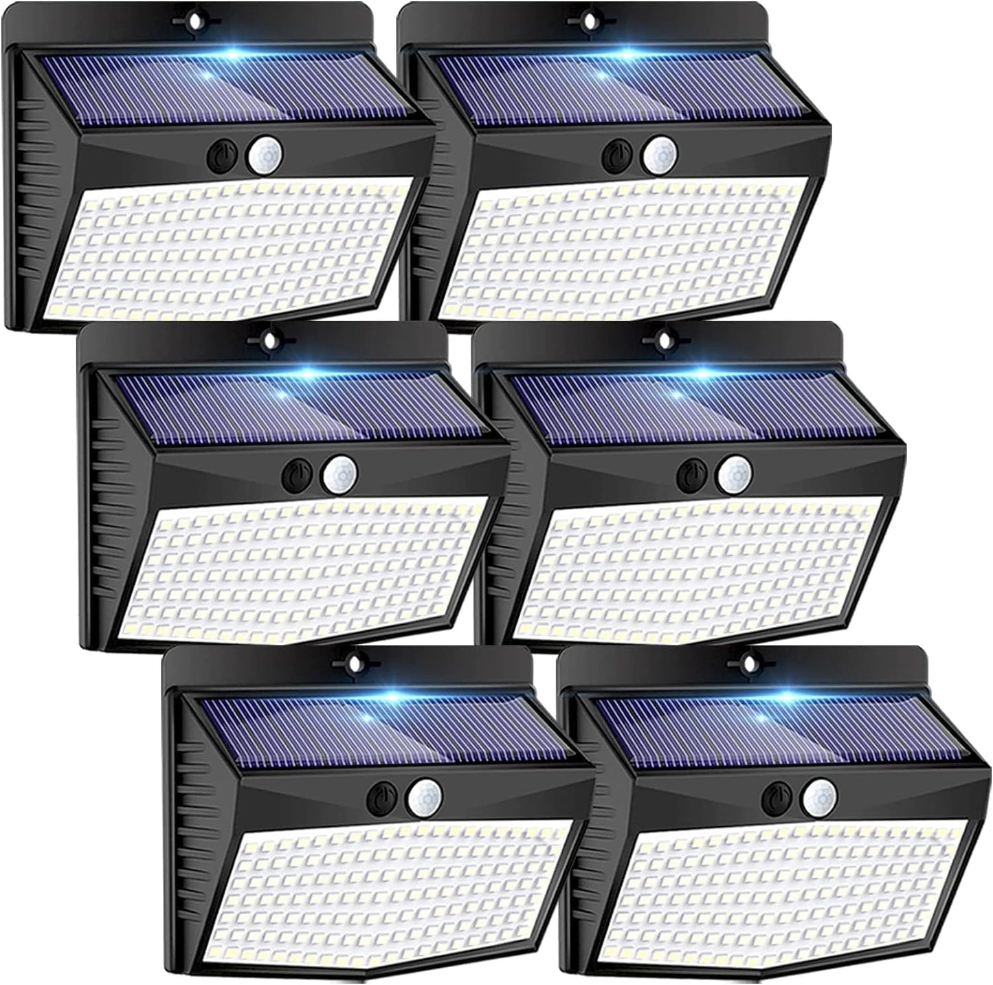 Peasur [6 Packs] Solar Lights Outdoor Motion Sensor Solar Security Lights Waterproof with 3 Lighting Modes Solar Powered Wall Lights Outside