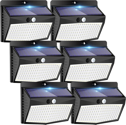 Peasur [6 Packs] Solar Lights Outdoor Motion Sensor Solar Security Lights Waterproof with 3 Lighting Modes Solar Powered Wall Lights Outside