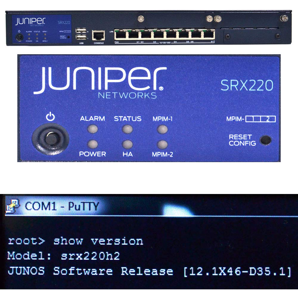 Juniper SRX220 Services Gateway - 8 Ports - Management Port - 2 Slots - Gigabit Ethernet - 1U - Rac