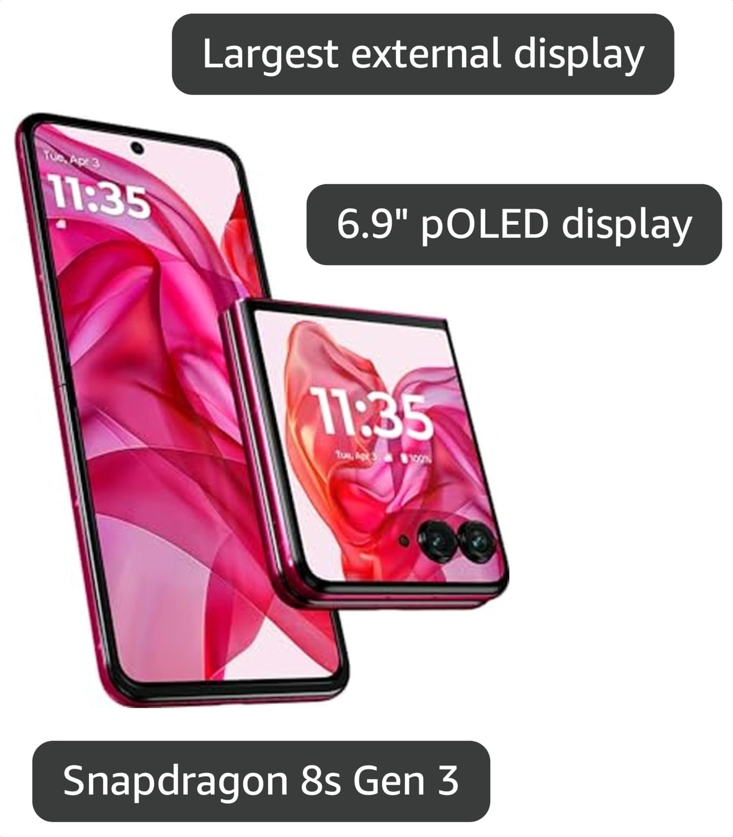 Motorola razr+ | 2024 | Unlocked | Made for US 12/256 | 50MP Camera | Hot Pink