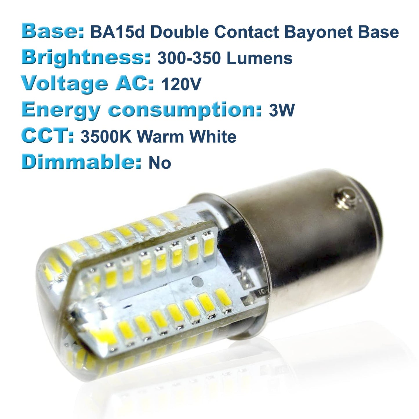 HQRP 110V LED Light Bulb Warm White Compatible with Kenmore (Sears) 385.12714/385.12781/385.12812/385.12912/385.12916/385.14052/385.15008 Sewing