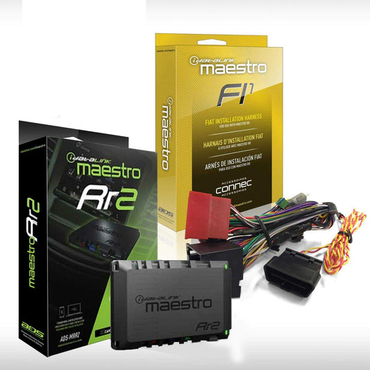 Maestro RR ADS-MRR2 Universal Radio Replacement & SWC Steering Wheel Interface + iDatalink HRN-RR-FI1 Integration Adapter fits Select 2012-up Fiat