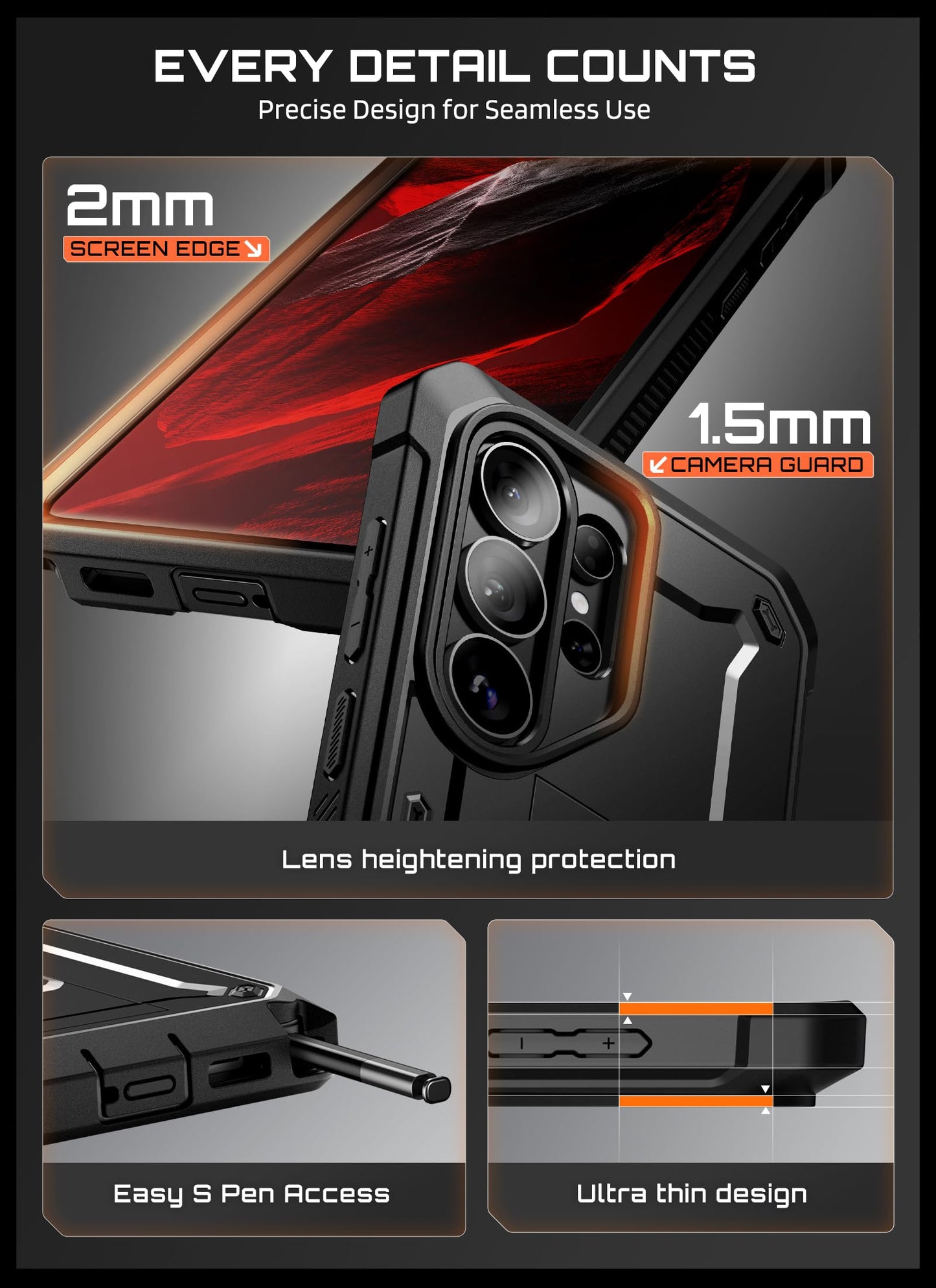 SUPCASE for Samsung Galaxy S26 Ultra Case with Stand & Belt-Clip (Unicorn Beetle Pro), [2 Tempered Glass Screen Protectors & Front Frame]