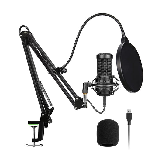 MEKOFO Condenser Microphone,PC Computer Podcast USB Condenser Microphone Cardioid Metal Mic Kit for Recording, Podcasting, Home Studio, YouTube