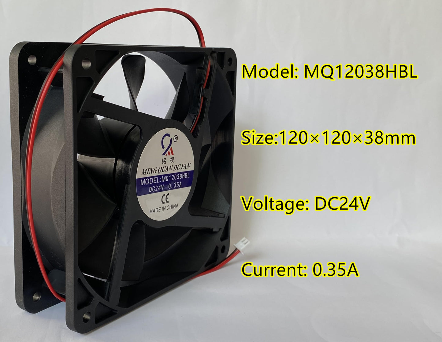 YAOGBAO MQ12038HBL DC AXIAL Fan MQ12038HBL DC24V 0.35A 12CM 12038 2-Wire Cooling Fan
