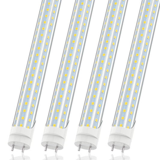 SHOPLED 4FT T8 LED Tube Light - 36W(96W Eqv.) 4680LM 6000K CoolWhite, Type A+B Plug & Play or Ballast Bypass, Double-End Power, D-Shaped for F40T12