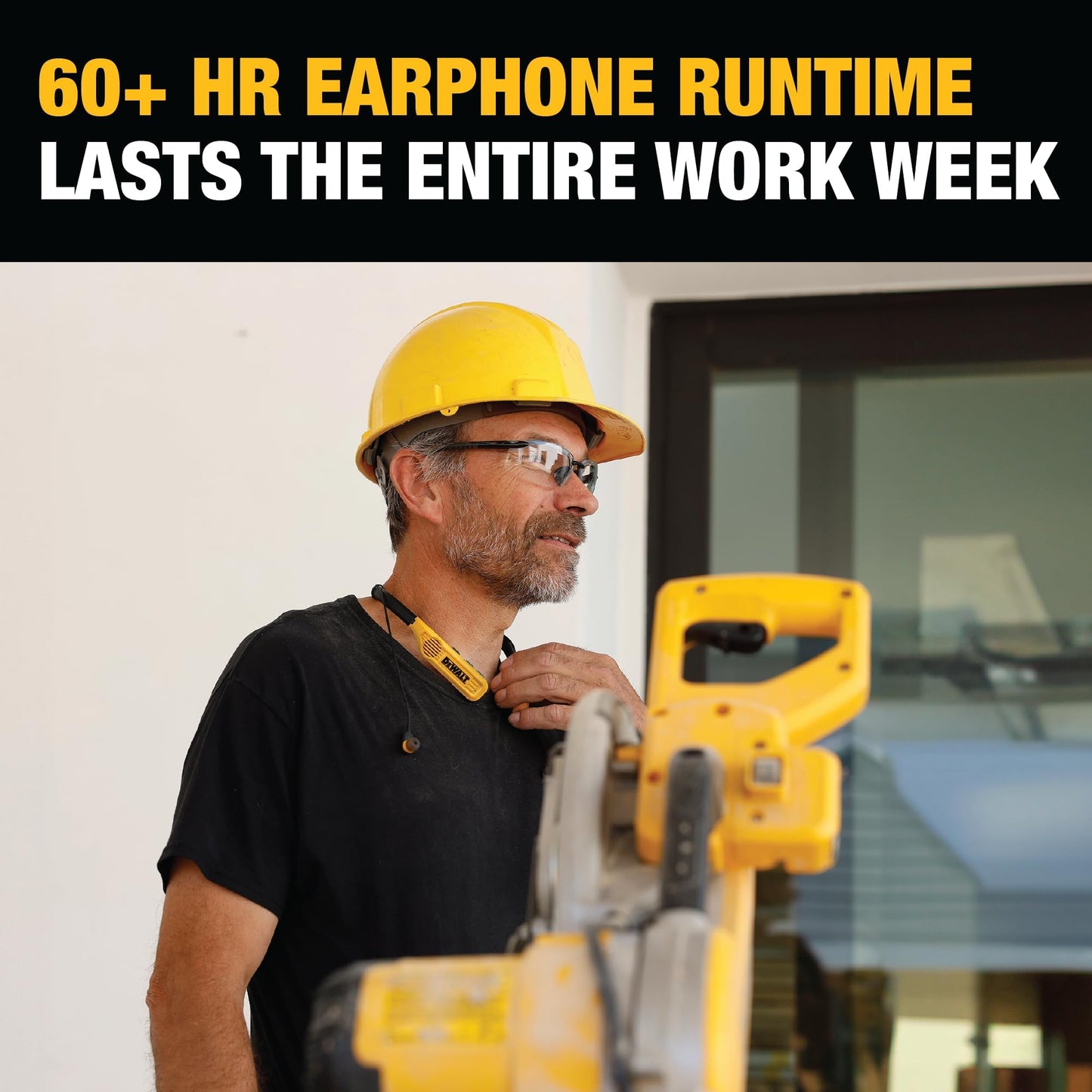 DEWALT Heavy Duty 2-in-1 Neckband Bluetooth Headphones w/Built-in Speakers, Jobsite Wearable Speaker & Around Neck Headphones, Wireless Bluetooth