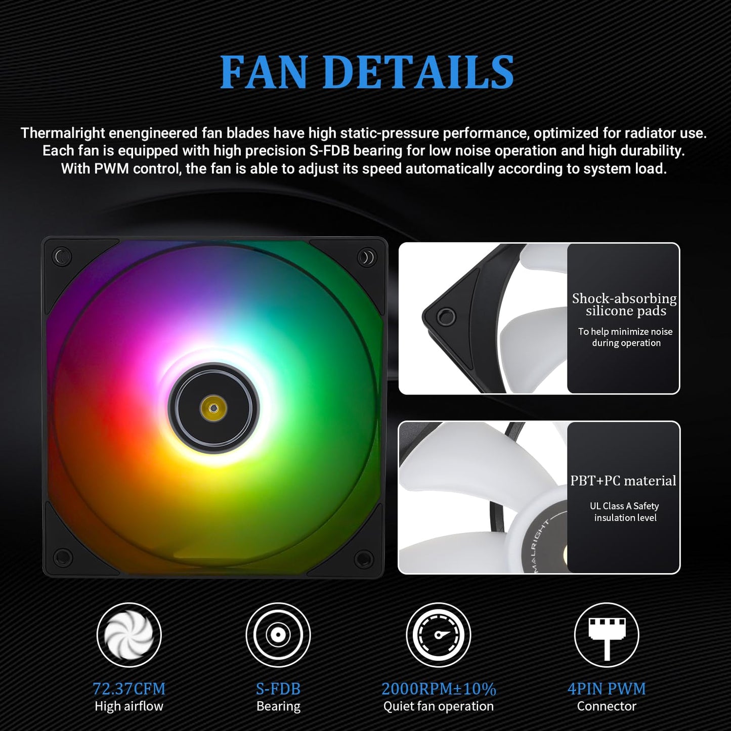 Thermalright Frozen Notte 240 Black ARGB V2 Water Cooling CPU Cooler,240Black CPU Cooler Specifications, Double PWM Fans, S-FDB Bearings, Suitable