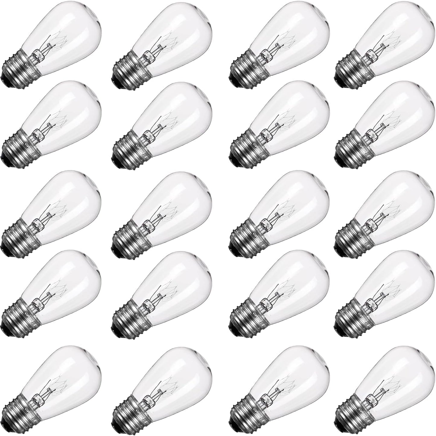 Minetom S14 Incandescent Edison Light Bulbs, 20 Pack 11W, Warm White