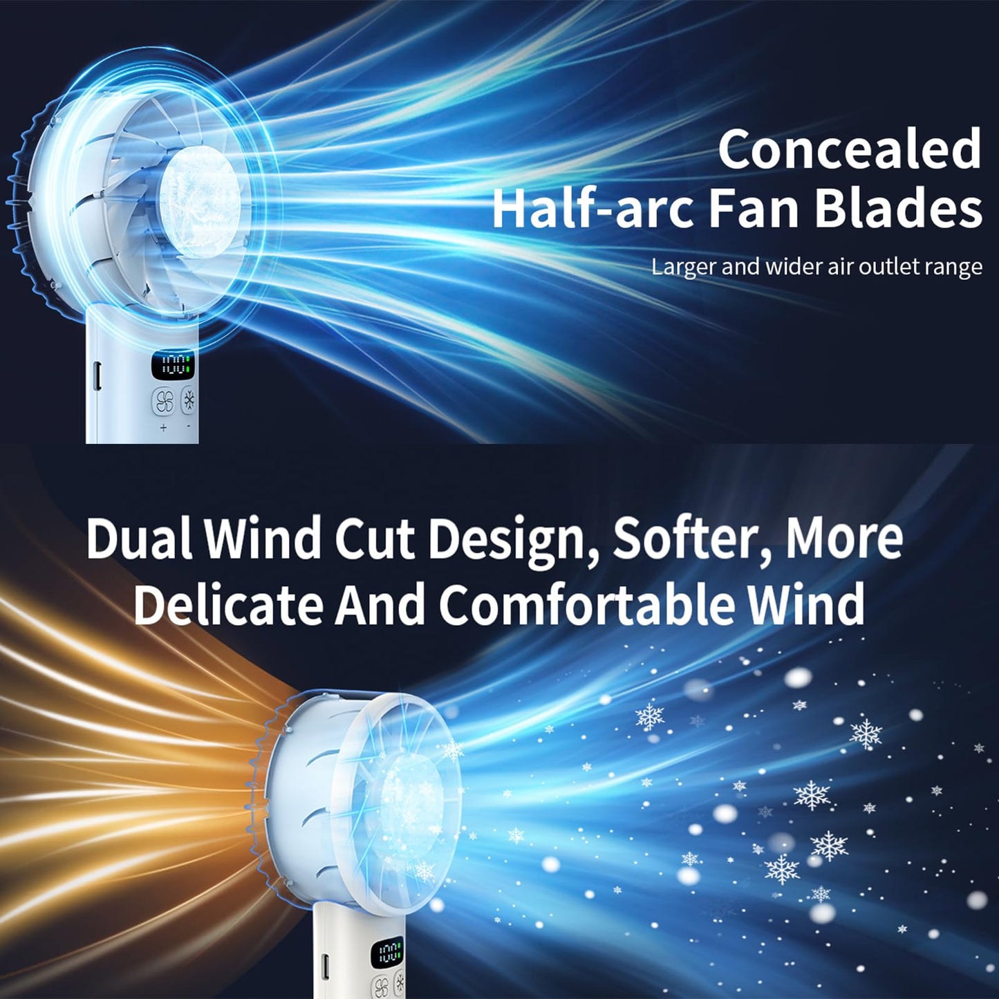 Viraagyiyou Portable Fan Handheld Travel Essentials - Cooling Face Fans Desk Small Fan, 12 Hours Personal Fans Rechargeable Camping Beach Vacation