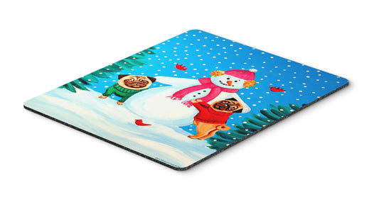 Caroline's Treasures 7115MP Snowman with Pug Winter Snowman Mouse Pad, Hot Pad or Trivet for Home Office Gaming Working Computers Laptop Mouse