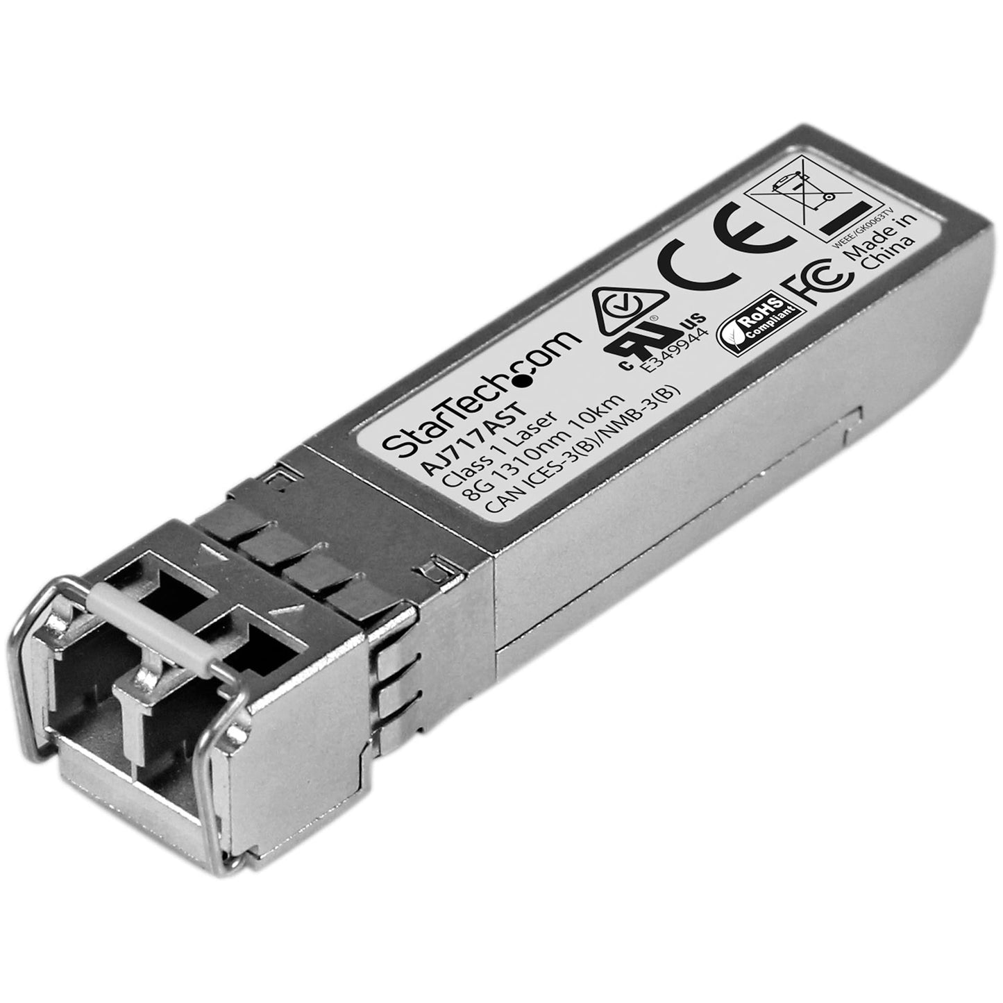 StarTech.com HPE AJ717A Compatible SFP+ Module-8G Fiber Channel WW-8GbE Single Mode (SMF) Fiber Optic Transceiver-8GE Gigiabit Ethernet SFP+-LC