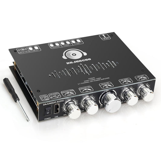 S350HS TPA3251 Bluetooth Power Amplifier Board with Subwoofer 2.1 Channel 220W×2+350W, 12V-38V Audio Power Amplifier Module with Treble and Bass