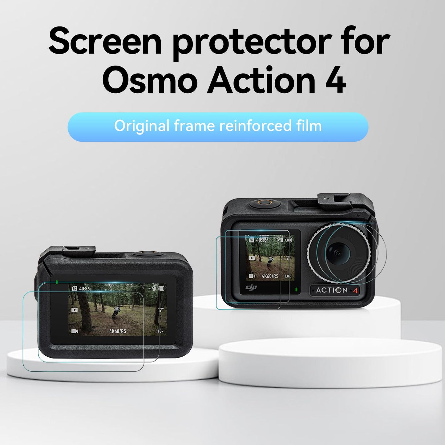 DJI 3 in 1 Accessories Kit Compatible with Dji Osmo Action 4, Includes Screen Protector, Carrying Case, Silicone Protective Case, Camera Accessory