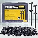 Aymier 160Pcs Upgraded Double-Side Teeth Self-Locking Nylon Universal Cable Tie Buckle, for Car Fender Trunk Bumper Repair, Home & Garage, with T