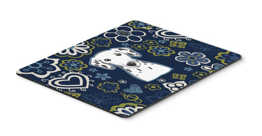 Caroline's Treasures BB5061MP Blue Flowers Dalmatian Mouse Pad, Hot Pad or Trivet for Home Office Gaming Working Computers Laptop Mouse Mat,Washable