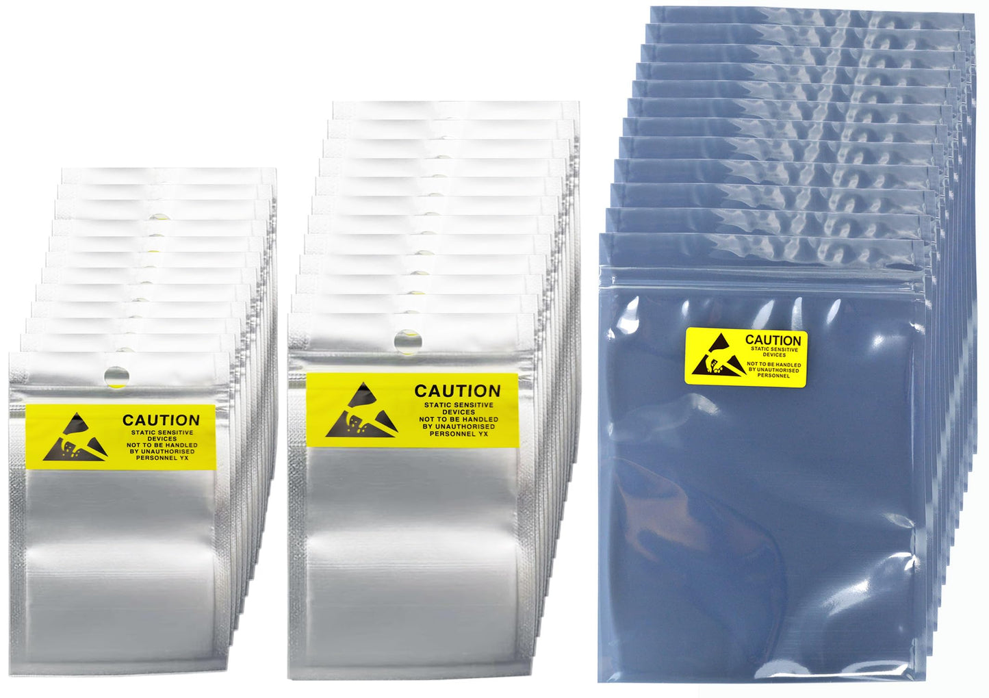 ESD Bags,Anti Static Bags,36Pcs Mixed Sizes(3.15 * 5.1/3.94 * 5.9/5.9 * 7.87) inches Translucent Antistatic Bag with Labels for SSD,HDD Varieties