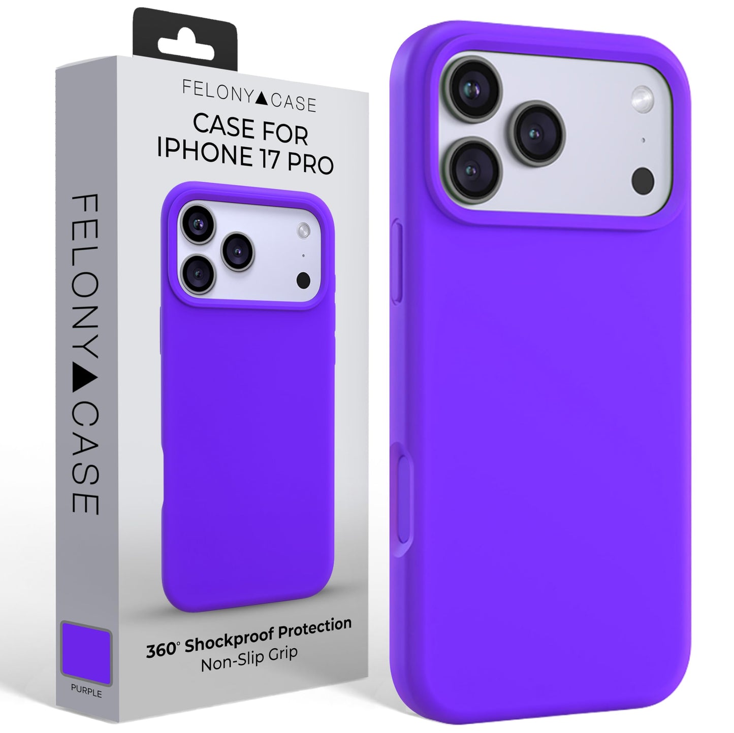 FELONY CASE for iPhone 17 Pro, Silicone Shockproof Cover, Vibrant Purple