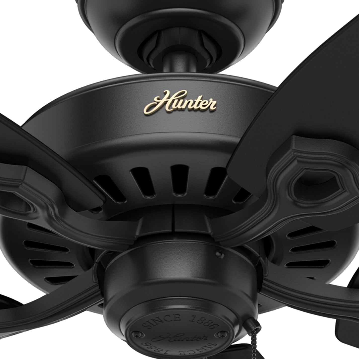 Hunter Fan 52in Ceiling Fan in Matte Black with Matte Black Reversible Fan Blades (Renewed)