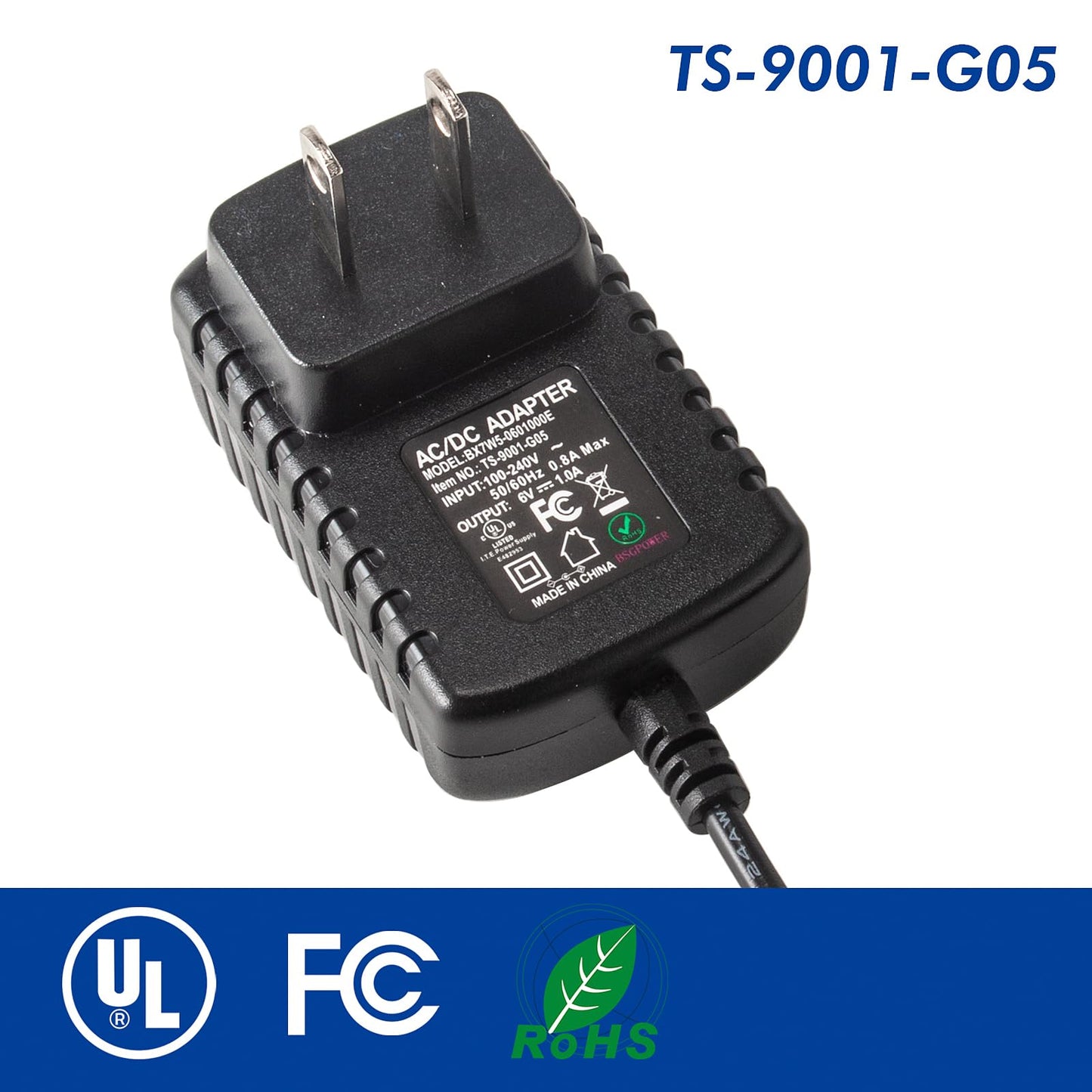 AC/DC Adapter for TUSEE Faucet 5303, 5501 Series [Output DC 6V 1A]
