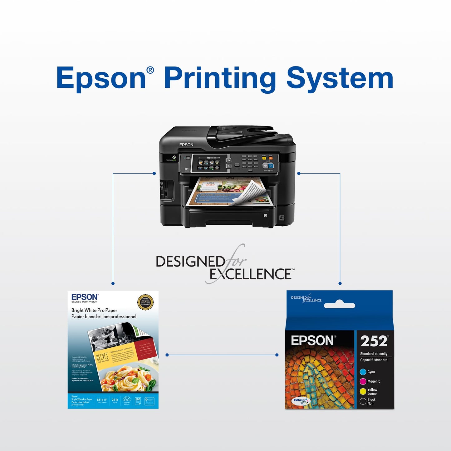 EPSON 252 DURABrite Ultra Ink Standard Capacity Black Dual Cartridge Pack (T252120-D2) Works with WorkForce WF-3620, 3640, 7110, 7610, 7620, 7710