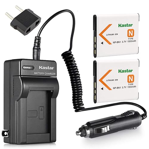Kastar Battery (2-Pack) and Charger Kit for NP-BN1, BC-CSN work with Sony Cyber-shot