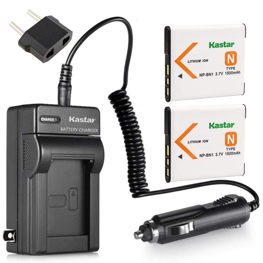 Kastar Battery (2-Pack) and Charger Kit for NP-BN1, BC-CSN work with Sony Cyber-shot