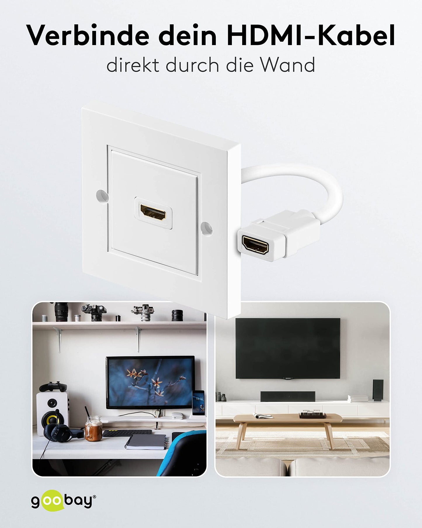 Wentronic 51722-GB 1 x HDMI A-Jack Shielded HDMI Wall Socket