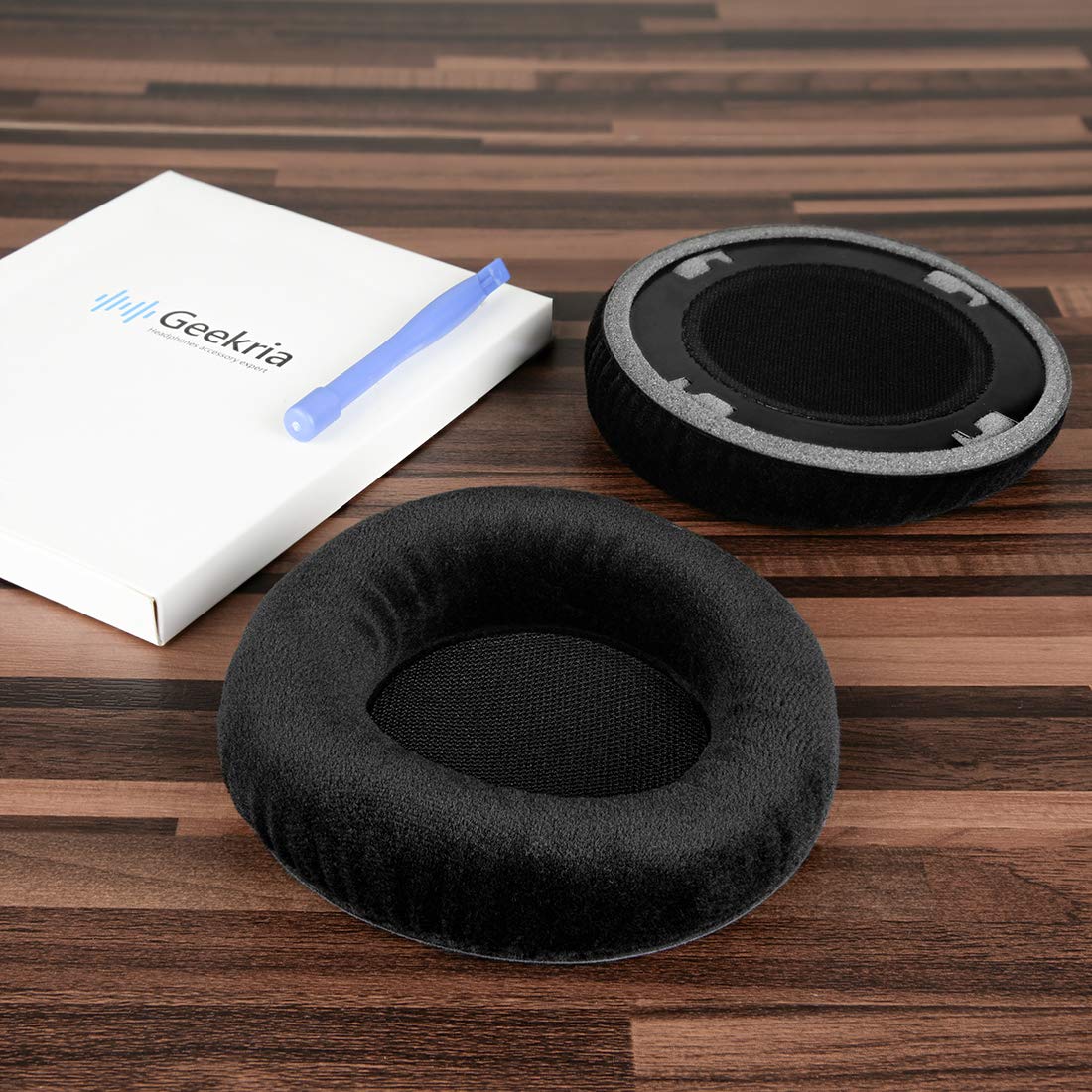Geekria Comfort Velour Replacement Ear Pads for AKG K701, K702, Q701, Q702, K601, K612, K712, K400, K500 Headphones Ear Cushions, Repair Parts