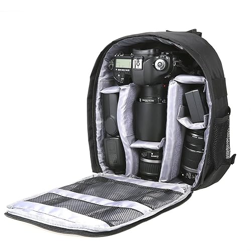 Docooler Grey Backpack - Waterproof Camera Bag, Small DSLR Camera Backpack with Customizable Interior, for Canon Sony - 33 * 26.5 * 12.5cm / 12.99 *