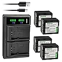 Kastar 4-Pack VW-VBN130 Battery and LTD2 USB Charger Replacement for Panasonic HC-X910, HC-X920, HC-X920M, HDC-HS900, HDC-HS900GK, HDC-HS900GK-3D