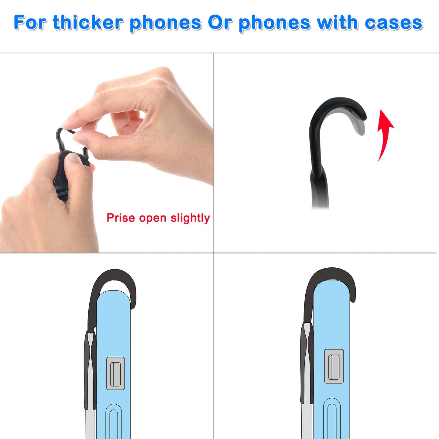 TFY Security Hand Strap for Smartphones - Compatible with iPhone Air / 17 Pro Max / 16/15 Plus / 14/13 /12 Pro / 11 / Xs/XR/X / 8 Plus/SE/Galaxy S24