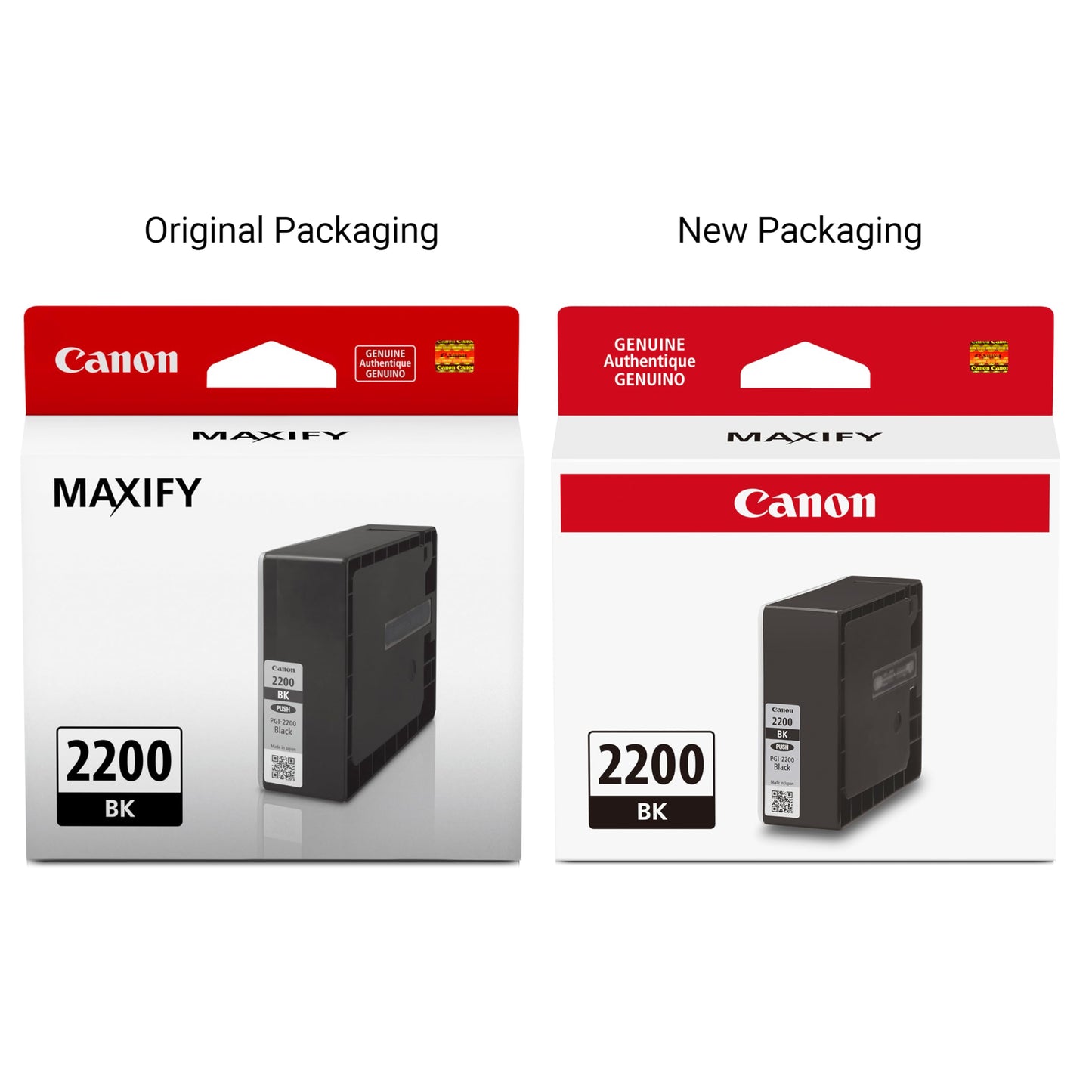Canon PGI-2200 Genuine Pigment Black Ink Tank, Compatible with IB4120, MB5420, MB5120, IB4020, MB5020, and MB5320 Printers