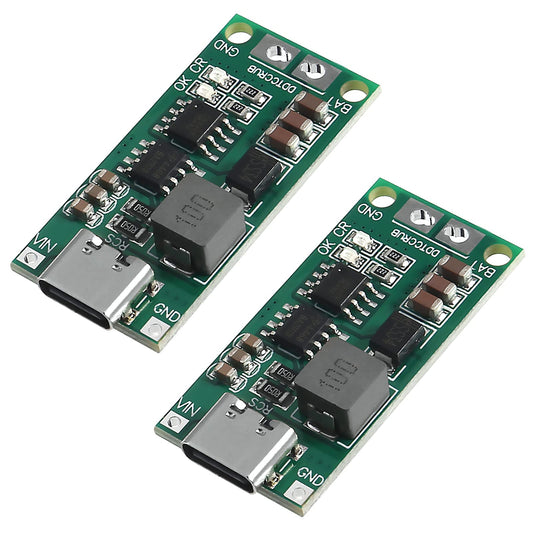 ATNSINC 2PCS Multi-Cell 2S 3S 4S Type-C USB Boost Converter to 8.4V 12.6V 16.8V Step-Up Power Module LiPo Polymer Li-Ion Charger Protection Board (3S…