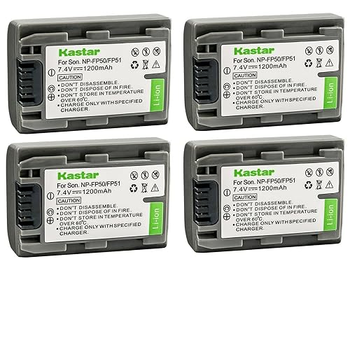 Kastar 4-Pack NP-FP50 / NP-FP51 Battery Replacement for Sony DCR-HC21, DCR-HC22, DCR-HC23, DCR-HC24, DCR-HC26, DCR-HC28, DCR-HC30, DCR-HC32, DCR-HC33